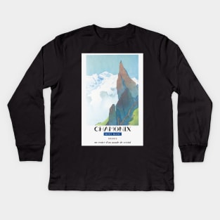 Chamonix, Mont-Blanc France, au centre d'un monde de cristal Kids Long Sleeve T-Shirt